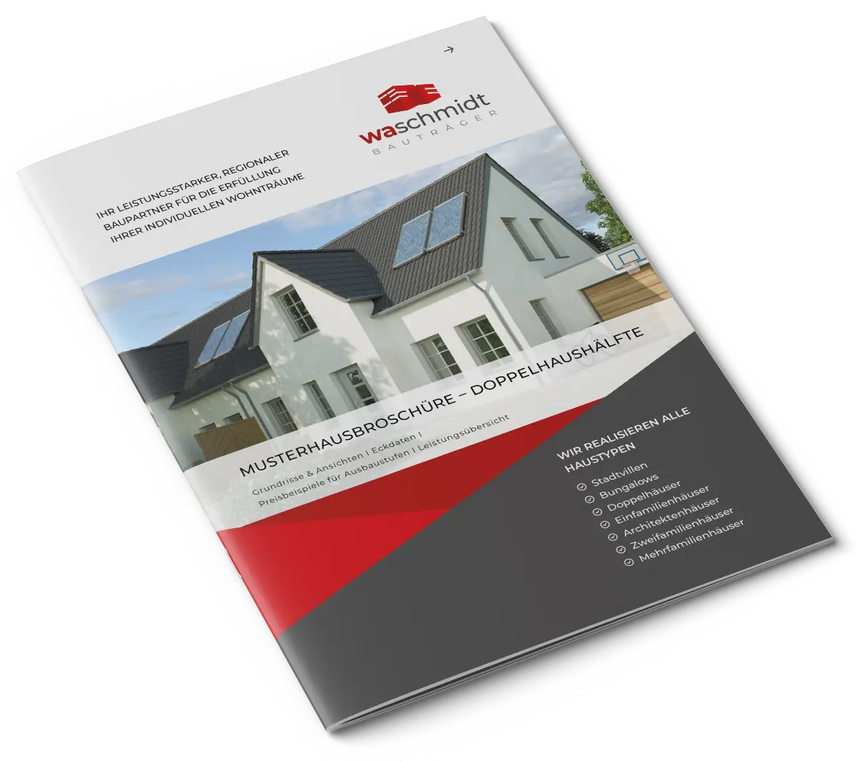 Musterhausbroschüre von W&A Schmidt zum Thema Doppelhaus